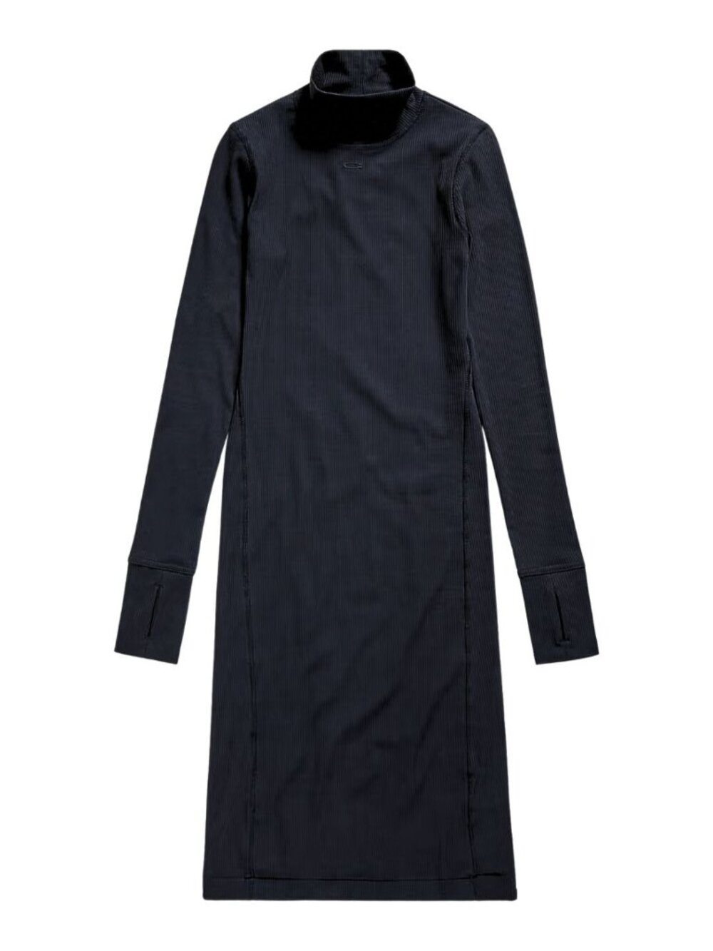 G-Star Raw Slim Rib Long Sleeve Mock Neck Dress | Dark Black | S | NWT - Picture 2 of 13